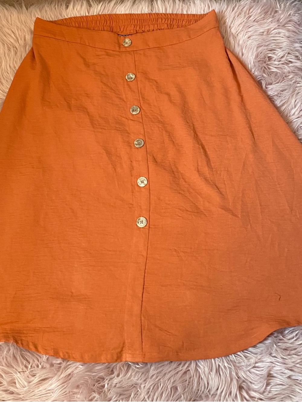 Soho Apparel Burnt Orange Button-Front Skirt